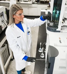 Pace Scientist working in a lab. Environmental bioassay, bioassay testing, WET testing, aquatic toxicity, biological assay, toxicity studies