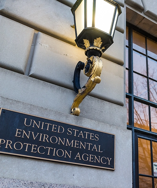 building sign at EPA Headquarters in Washington DC, USA. PCBs, What are PCBs, Polychlorinated biphenyls, Testing for PCBs