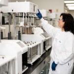 Pace Life Sciences employee uses Dissolution Bath at Research Triangle Park, NC site.