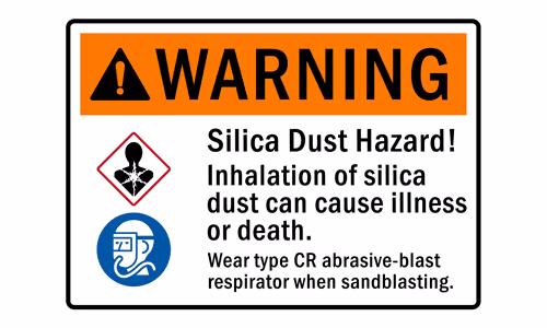 Warning label graphic. What are the Health Hazards of Crystalline Silica?