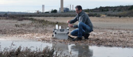 Sustainability at Paceº . Environmental engineer taking sample at industrial site.