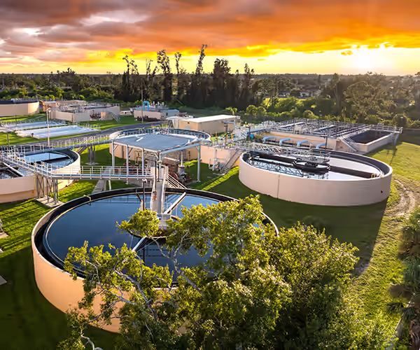 Water treatment facility using advanced technology to purify water, making it safe for drinking and returning it clean to environment.