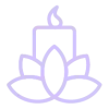 Candle icon representing Spas. Hospitality Industry.